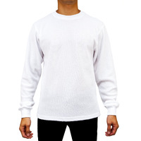 Access Men's Heavyweight Long Sleeve Thermal Crew Neck Top White 2X