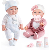 Edollable 12 Inches Realistic Twins Baby Doll With Clothes And Pacifiers, Boy And Girl Baby Dolls Toy Set For Toddler Girls 36 Months And Up