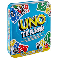 Mattel Games Uno Teams Card Game For Kids, Adults & Family Night, Parties & Travel With Special Rules