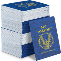 Kenburg 60Pcs Blank Passport Notebook Passport Books For Kids Blue Passport Notebook 4 X 5.5Inch Blank Passport Notebook Pretend Passports For Back To School Party School Theme Party Favors