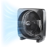 Comfort Zone Box Fan, 9 Inch, Portable, Electric Quiet, 3 Speed, Small Box Fan, Desk Fan, Table Fan, Airflow 9.65 Ft/Sec, Ideal For Home, Bedroom, Dorm, & Office, Cz9Bblk