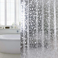 Weltrxe Eva Shower Curtain Water Repellent,No Chemical Smell Liner,No Odor, Chlorine Free Liner,Heavy Duty For Stall, Bathtubs 72 X 72,12 Hooks