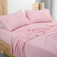 Utopia Bedding Queen Sheet Set - Jersey Knit Sheets 4 Piece Queen Jersey Sheet Set - Cotton Jersey Sheets - Soft T-Shirt Stretchy Sheets (Queen, Pink)