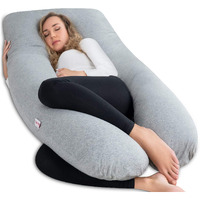 Angqi Pregnancy Pillows, U Shaped Pregnancy Body Pillow For Sleeping, 55 Inch Maternity Pillow For Pregnant Women With Cooling Jersey Cover, Grey