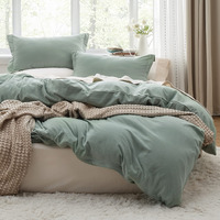 Bedsure Sage Green Duvet Cover Queen Size - 3 Pieces Prewashed Extra Soft Bedding Set, Includes 1 Duvet Cover 90X90 Inches With Zipper Closure & 2 Pillow Shams, Comforter Not Included