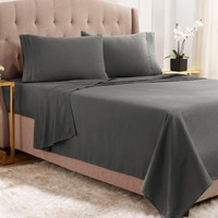 King Sheet Sets - 4 Piece King Size Sheets - 14""-16"" King Size Sheets With Deep Pockets - Soft Microfiber King Size Sheets Set - Fitted Deep Pocket King Size Sheets - Charcoal Gray