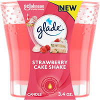 Glade Candle Jar, Air Freshener, Strawberry Cake Shake, 3.4 Oz