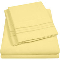 1500 Supreme Collection Extra Soft Rv Queen Sheet Set, Pale Yellow- Luxury Bed Sheet Set With Deep Pocket Wrinkle Free Bed Sheets, Rv Queen Size, Pale Yellow