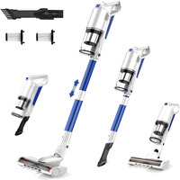 Whall Cordless Vacuum Cleaner, Upgraded Strong Suction Brushless Motor Cordless Stick Vacuum Cleaner,Lightweight Handheld Vacuum For Home Pet Hair Carpet Hard Floor,Up To 55Mins Runtime,White