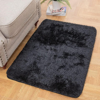 Ophanie Small Black Entryway Throw Rugs For Bedroom, 2X3 Mini Area Rug, Affordable Non Slip Fluffy Carpet, Fuzzy Soft Living Room Rugs, Home Decor Aesthetic, Nursery