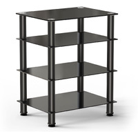 Fitueyes 4-Tier Media Stand Audio/Video Component Cabinet With Glass Shelf For/Apple Tv/Xbox One/Ps4 As406001Gb