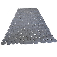 Pebbles    Non-Slip Bathtub/Shower Mat 27.5   X14    Rectangular, Non-Toxic, Safe, Clean, Machine-Washable, Superior Grip & Drainage, Vinyl, For Smooth Floors Only, Opaque Gray