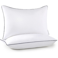 Hoomqing Bed Pillows For Sleeping 2 Pack, Queen Size Set Of 2 For Side Back And Stomach Sleepers, Cooling Pillows,Down Alternative Filling Luxury Soft Supportive Plush Pillows (White)