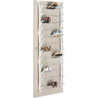 Whitmor Over The Door Shoe Rack, Fold-Up Non-Slip Bars, 36 Pair, White