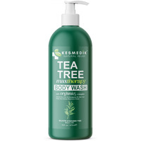 Kesmedik Tea Tree Body Wash | Antibacterial & Antifungal Defense Whole-Body Wash For Odors, Athlete's Foot, Ringworm, Acne, And Eczema Relief. Refreshes And Soothes Itchy Skin - 16 Fl Oz