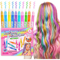 Girlink 10 Color Hair Chalk Girls Hair Chalk Girls Washable Teens Washable Hair Dye For Kids Gift For Teen Girl For 4-12 Years Old Birthday Valentine's Day Gift Cosplay Hair Party