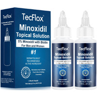 5% Minoxidil For Men & Women Hair With Biotin, Minoxidil For Men Beard,Tecflox Minoxidil Beard Growth Oil, Minoxidil Hair Growth Serum, 2-Pack, Total 4Fl Oz For 4 Months, Hair Growth Oil Unisex