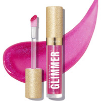 Revlon Super Lustrous Glimmer Gloss, Non-Sticky Lip Gloss, High-Shine Finish, Plant-Based Glitter, 009 Razz Beamy, 0.13 Fl Oz