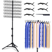 Miveryea Braiding Hair Rack, Height Adjustable Hair Rack Stand With 120 Pegs Metal Hair Braider Tools, Easy To Carry Braid Holder For Hair Salon Home Traveling