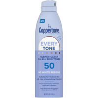 Coppertone Every Tone Sunscreen Spray Spf 50, Lightweight, Blends In Clear Sunscreen For All Skin Tones, Formulated With Nourishing Vitamin E, 5 Oz Bottle
