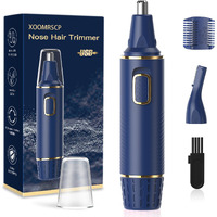 Xoomrscp Nose Hair Trimmer For Men, 2024 Painless Usb Rechargeable Nose Hair Trimmer, Ear And Nose Hair Trimmer For Men, Professional Facial Hair Trimmer With Ipx7 Waterproof Dual Edge Blades (Blue)