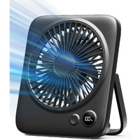 Otlonpe Desk Fan, Rechargeable Portable Fan Slim Quiet, 4000Mah Small Personal Table Fan Battery Operated 7.5-22H, Power Bank, 4 Speeds, 180 Foldable Desktop Fan For Travel Home Office Outdoor, Black