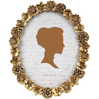 Aels 8X10 Inch Vintage Picture Frame, Elegant Antique Oval Photo Frames With Glass Front, Photo Display, Tabletop Wall Hanging, Gift Ideas, Gold Flower