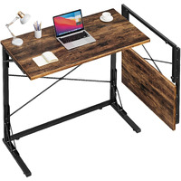 Vantic 31.5"" Folding Desk, Foldable Tv Tray Table For Eating On Couch, Extra Large Tv Dinner Trays, Portable Fold Computer Writing Desk Table For Home Office, Rustic Brown