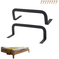 Yzmlol Mattress Slide Stopper,2 Pcs Mattress Retainer Bar Bracket, Metal Mattress Stabilizer, Prevents Mattress Sliding For Bedroom Bed Frame (Black)