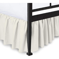 Peace Sleep Bedding - Ruffled Bed Skirt With Split Corners, Ivory, Queen 16 Inch Drop Bedskirt, Hotel Quality Brushed Microfiber Wrinkle Free Dust Ruffle Bed Skirt Queen Size