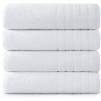 Casa Platino Bath Towels, 4 Pack Large Bath Towel Set (30""X 60""), 100% Ringspun Cotton Towels, White Towels For Bathroom, Absorbent Towel, Soft Bath Towel Set, Bathroom Towels, Quick Dry Bath Towel