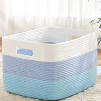 Artfeel Blanket Basket,Rectangle Woven Baskets For Storage,65L Laundry Basket For Decorative Nursery Blanket,Toys,Dirty Clothes And Magazine In Shelves,Baby Room,And Living Room