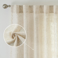 Driftaway Natural Linen Curtains 84 Inches Long 3 Pound Thick Semi Sheer 2 Panels Farmhouse Real Flax 3 Inch Rod Pocket Back Tab Boho Rustic Light Filtering Window Drapes For Bedroom Privacy Assured