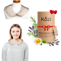 Kozi Weighted Neck Wrap Microwavable | Hot & Cold Herbal Aromatherapy Heated Neck Pillow | Microwave Neck Heating Pad | Instant Releif For Stiffness, Soothe Muscles Pain, Migraine | Jute