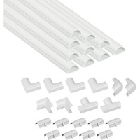 D-Line 157In Cord Cover Kit, Self-Adhesive Wire Hiders, Paintable Cable Raceway To Hide Wires On Wall, Electrical Cable Management - 10X 15.7 Lengths & 19 Accessories - 1.18"" (W) X 0.59"" (H) - White