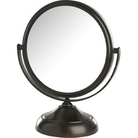 Model's Choice Jerdon Tabletop Vanity Makeup Mirror With Bronze Finish - 5.5    Diameter Mirror With 5X-1X Magnification - Model Mc247Bz