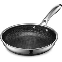 Hexclad Hybrid Nonstick Frying Pan, 8-Inch, Stay-Cook Handle, Dishwasher And Oven Safe, Induction-Ready, Compatible With All Cooktops