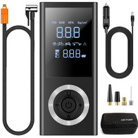 Tire Inflator Portable Air Compressor, Cordless 150 Psi Air Pump With Rechargeable Battery, Tire Pressure Gauge, 12V Car Power Adapter, Smart Air Pump For Car, Motorcycle, Bike, Ball