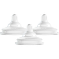 Boon Nursh Curve Silicone Baby Bottle Nipples - Platinum Food-Safe Silicone Bottle Nipples - Preemie Nipples For Baby Bottles - Baby Bottle-Feeding Supplies - 3 Count
