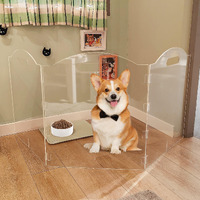 Dog Gate, Clear Acrylic Pet Gate For Dogs, Free Standing Pet Gates For Doorways, Folding Freestanding Puppy Doggy Cat Fence Inside, Dog Barriers For Home 3 Panel