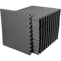 Balancefrom Puzzle Exercise Mat With Eva Foam Interlocking Tiles For Mma, Exercise, Gymnastics And Home Gym Protective Flooring, One Inch Thick, 72 Square Feet, Gray