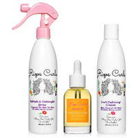 Rizos Curls Loc Method Bundle, Refresh And Detangle Spray & Nourish Oil & Curl Defining Cream Bundle, Add Deep Moisture While Detangling And Adding Shine