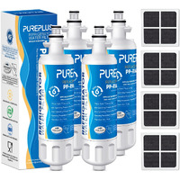Pureplus 469690 Lt700P Replacement For Lg Kenmore Elite 9690, Adq36006102, Adq36006101, Lfxs30766S, Lfx28968St, Lfx31925St, Lfx31945St, Rwf1052, Lt120F, Refrigerator Water And Air Filter Combo, 4Pack