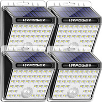 Urpower Solar Lights Outdoor, 40 Led Motion Sensor Security Lights Solar Flood Lights Waterproof Solar Powered Outdoor Lights For Backyard, Fence, Deck, Patio, Garage (4 Pack)