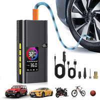 180Psi Tire Inflator Portable Air Compressor, 26000Mah Portable Tire Inflator For Car,5X Fast Electric Bike Air Pump With Digital Lcd Pressure Gauge/Led Light/Power Bank, Bike, Motorcycle, Ball
