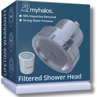 Myhalos Filtered Shower Head For Hard Water - Easy To Install Chlorine Filtered Shower Head High Pressure - Shower Head Filter For Hard Water - Water Softener Shower Head With Filters (Chrome)