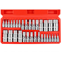 Wett 32Pcs Master Hex Bit Socket Set, Allen Socket Set, 1/4'', 3/8', 1/2'' Hex Drive Sockets, Sae And Metric, 5/64 Inch To 3/4 Inch And 2Mm To 19Mm, S2 Steel & Cr-V Steel