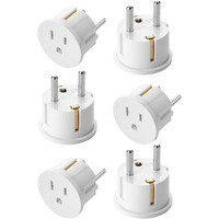 Bates- European Travel Plug Adapter, 6 Pack, Type E/F, European Plug Adapter, Us To Europe Plug Adapter, Adapter For Europe Plug, Us To Eu Plug Adapter, Travel Adapter Europe, Plug Adapter Europe