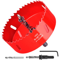 4 Inch / 102Mm Hole Saw For Wood, Plastic Board, Ceiling, Drywall, Plasterboard, And Metal Sheet - Hss Bi-Metal Hole Cutter With Pilot Drill Bit