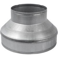 8"" To 5"" Inch Galvanized Steel Round Duct Reducer - Pipe Fitting Increaser Reducer - Drain, Waste And Vent Conduit Transition Adapter - Metal Tube Reducing Coupling